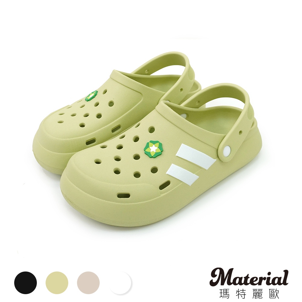 Material瑪特麗歐 拖鞋 輕量洞洞防水布希鞋 T80019