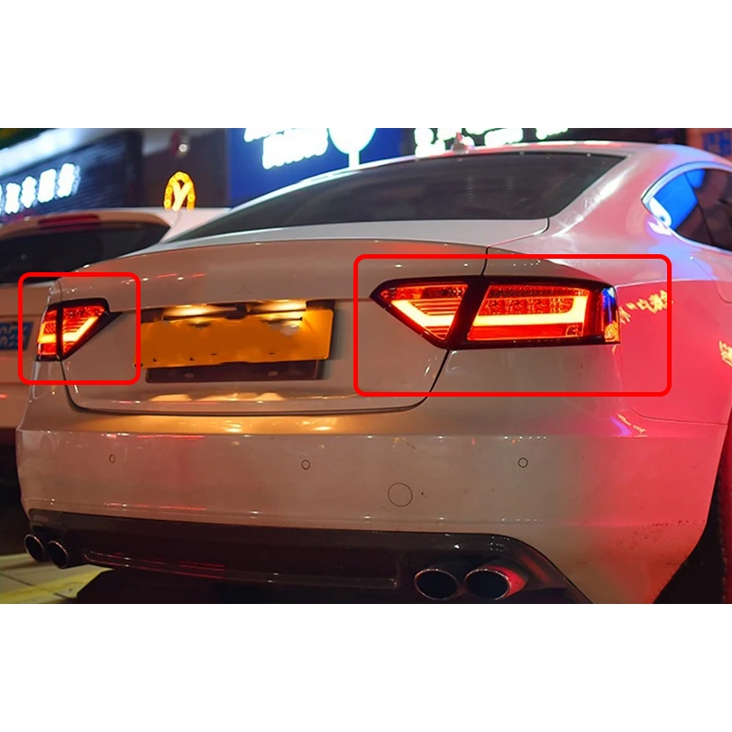 &lt;台灣之光&gt;全新 AUDI A5 07 08 09 10 11 12年LED光柱紅白晶鑽 尾燈 後燈 總成 台灣製