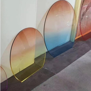 訂製 壓克力板 漸變色亞克力板炫彩色條紋石頭紋有機玻璃UV打印裝飾屏風隔斷定製