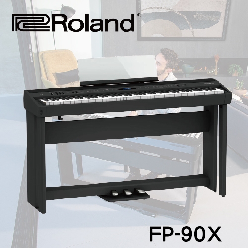 免運『Roland 樂蘭』數位鋼琴 FP-90X數位鋼琴含架、含架踏版 /黑色/贈升降鋼琴椅/歡迎下單或蒞臨西門店賞琴🌹