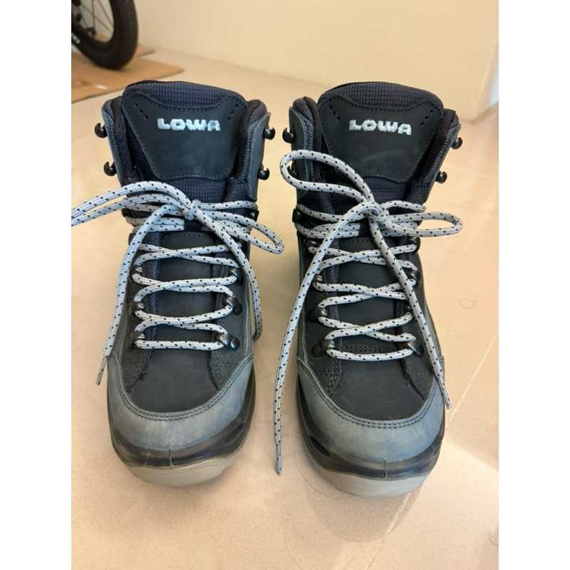 LOWA 女 歐洲製造 RENEGADE GTX 中筒防水透氣多功能健行鞋/登山鞋(LW320945-0619 煙藍)