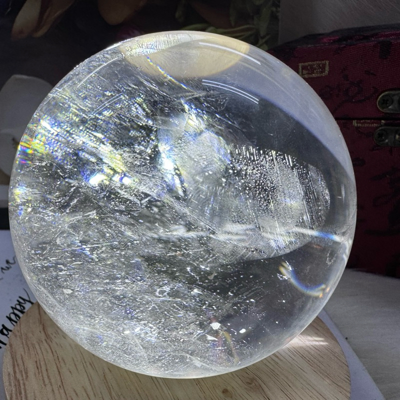 頂級清透料✨天然白水晶球 1號980公克 直徑8.9公分❤️轉運 招健康 旺財 除濁氣晦氣✅送禮收藏 頂級天然 白水晶球