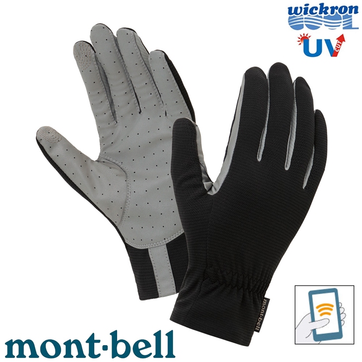 【台灣黑熊】日本 mont-bell 1118304 男 Cool Gloves 可觸控排汗快乾防曬手套 抗UV手套