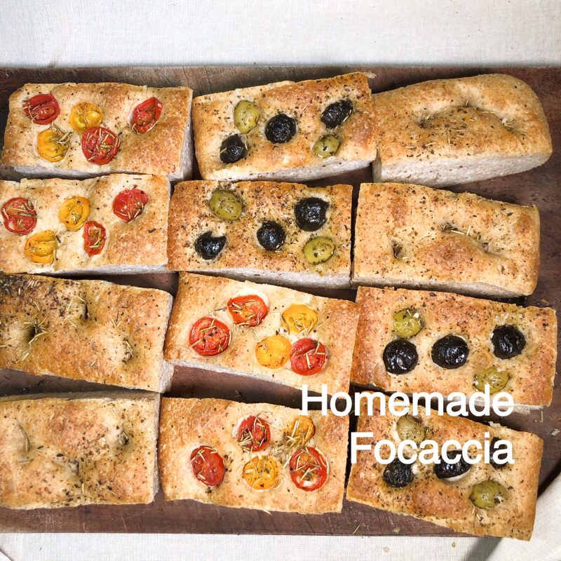 【義大利爸爸佛卡夏】可超取 🌿天然酵母Focaccia /低GI減醣麵包/無糖/全麥/森培家/手工麵包/全素/橄欖油