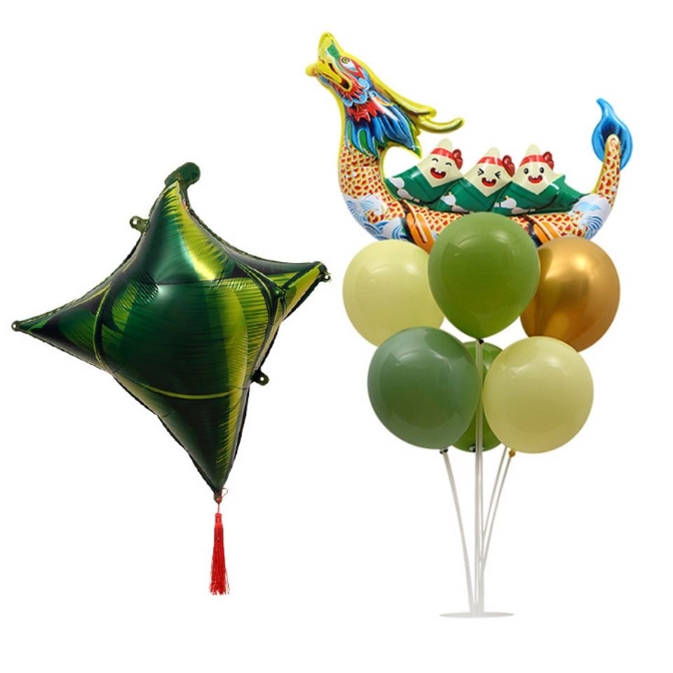【氣球】商場櫥窗裝飾布置禮品拍照道具汽球端午節粽子龍舟卡通鋁膜氣球