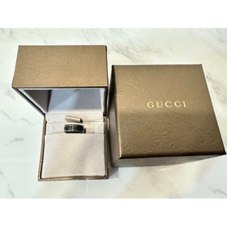 Gucci 白金陶瓷戒指 保證正品