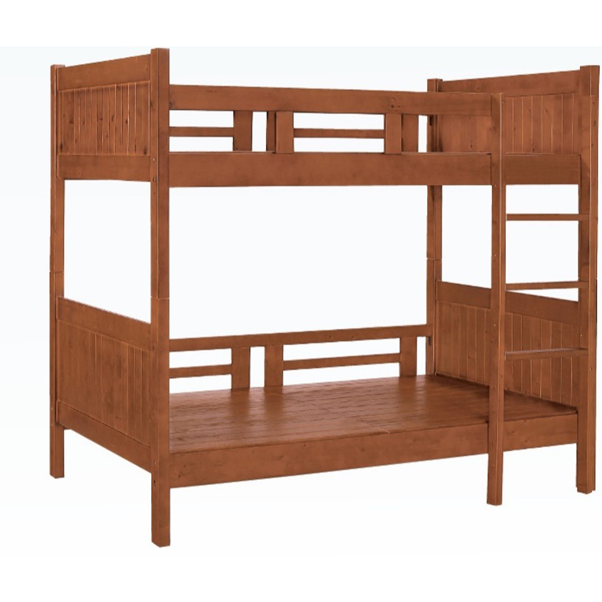 【新荷傢俱工場】T 366 ☆柚木色3尺雙層床 實木雙層床架 雙人床架 雙層床 單人床  鄉村風
