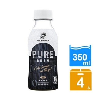 【金車/伯朗】Pure Brew 美式咖啡350mlx4入/組