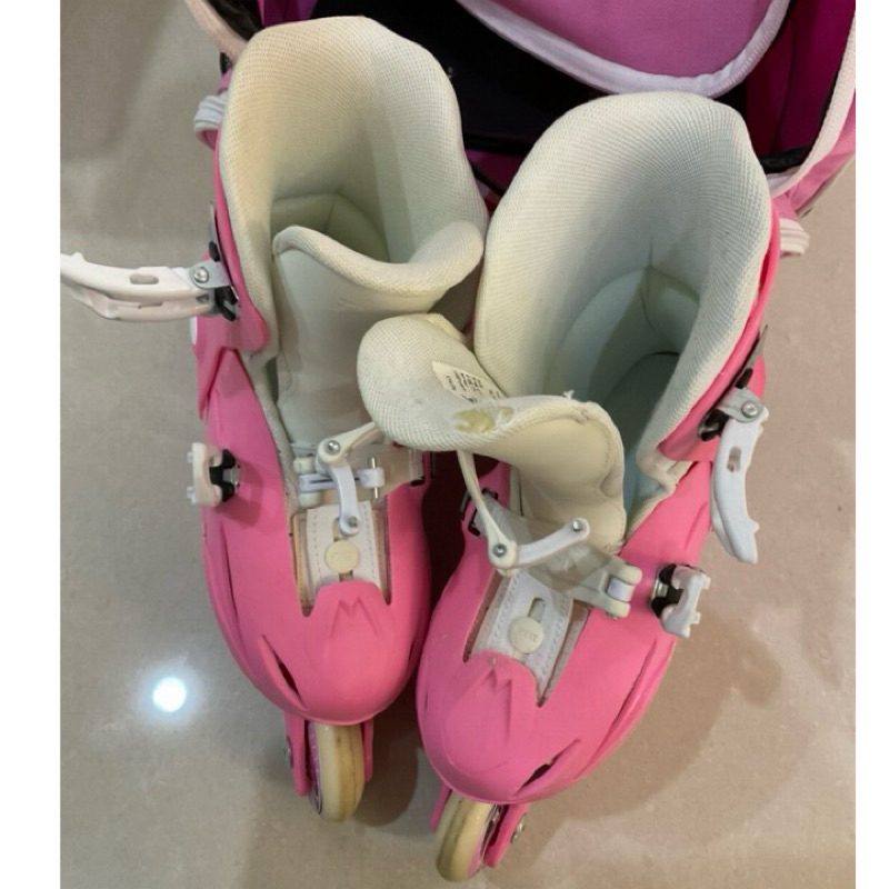 (二手）ROCES可調式兒童成長型直排輪鞋（含手腳護具及鞋袋）