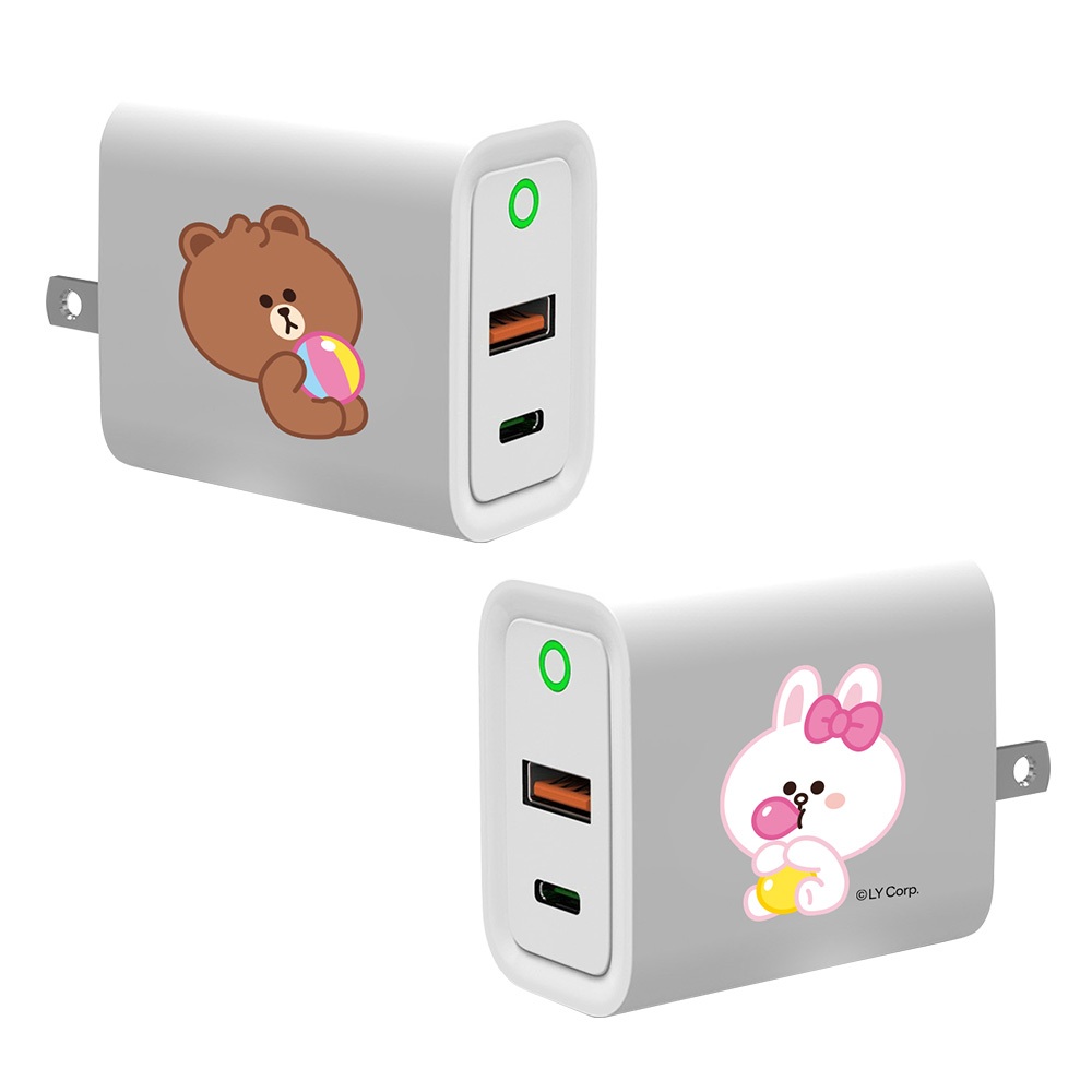 【TOYSELECT】LINE FRIENDS MINI-熊大的糖果USB3.0+PD20W雙孔充電器