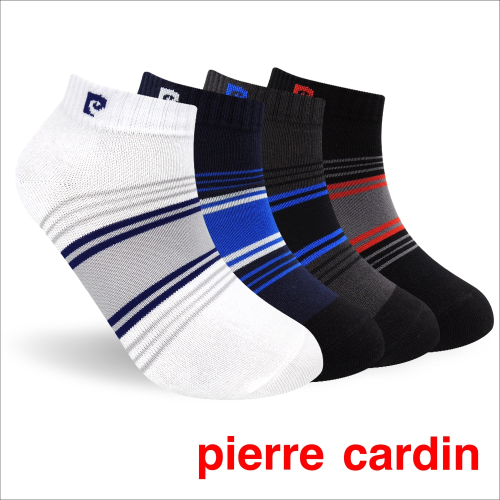 【Pierre Cardin 皮爾卡登】奈米鋅 條紋 抗菌消臭 透氣休閒襪 襪子 男襪 短襪 運動 除臭 棉襪 潮襪