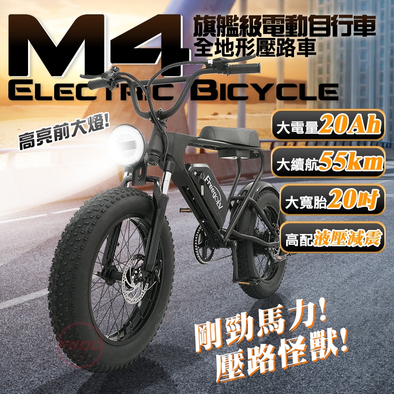 台灣現貨【FIIDO】iFreego M4電動輔助自行車 分期零利率 可拆卸電池 20吋大寬胎 電動自行車 電動代步車
