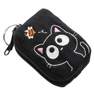 【Kiro貓】小黑貓 雙層拉鍊 小物收納 鑰匙零錢包【820112】
