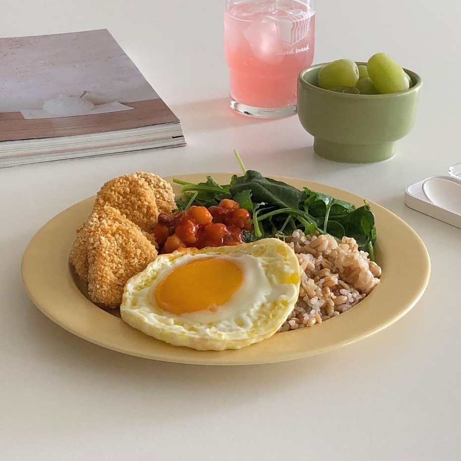【韓國 Polaathome】22公分主食盤 純色系列 共7款《瑪黑家居代理》早午餐盤 韓系餐具 盤子 盤 餐盤 瓷盤