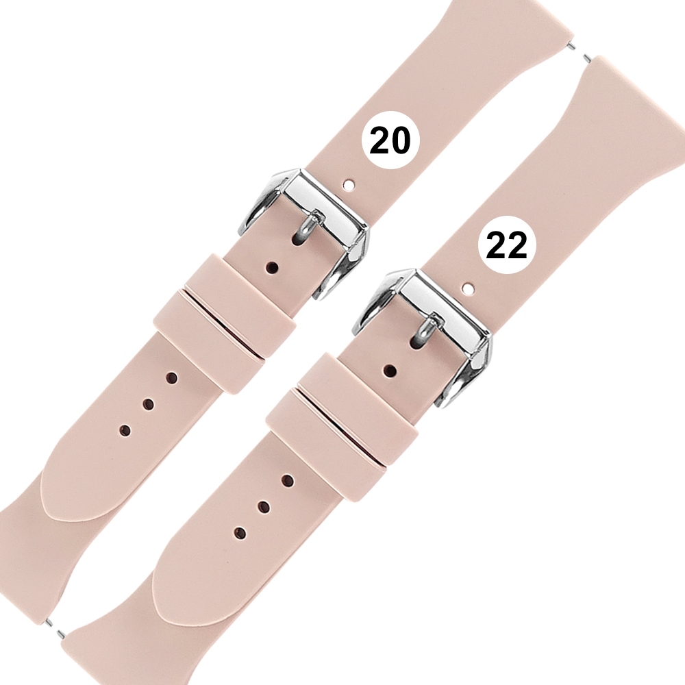 Watchband / 20.22mm / 各品牌通用 經典色系 快拆型 矽膠錶帶 粉色 ＃858-125T-PK