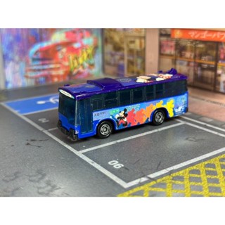 TOMICA-A07-無盒戰損-迪士尼 E101 經典腳色觀光巴士 -深藍