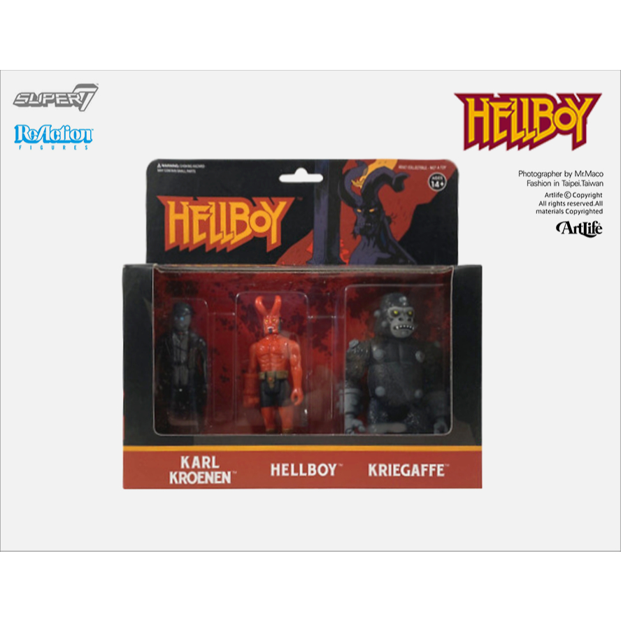 Artlife ㊁ SUPER7 2018 ReAction HELLBOY 3 Pack 大金剛 地獄怪客