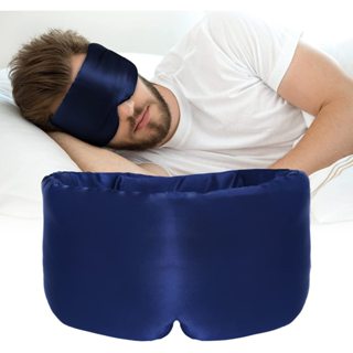 【360度全包覆 蠶絲眼罩 】70X12cm 睡眠眼罩 透氣遮光隔音美容 雙面蠶絲大眼罩 旅行眼罩 遮光眼罩 真絲眼罩