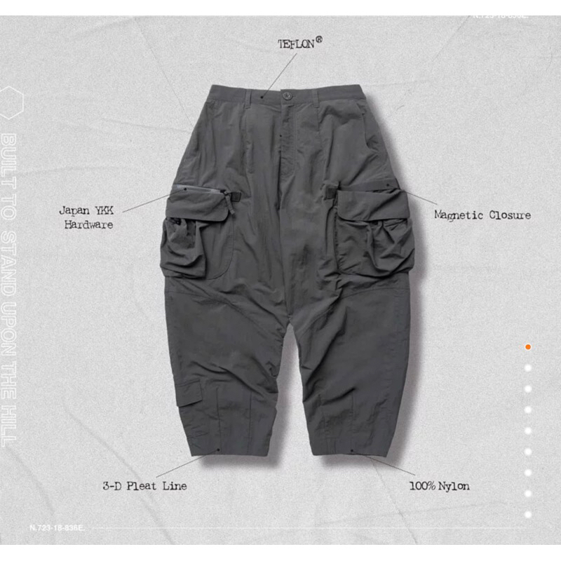 Goopi 灰色2號“MT-03” Wide Cargo Pants - Leaden Grey