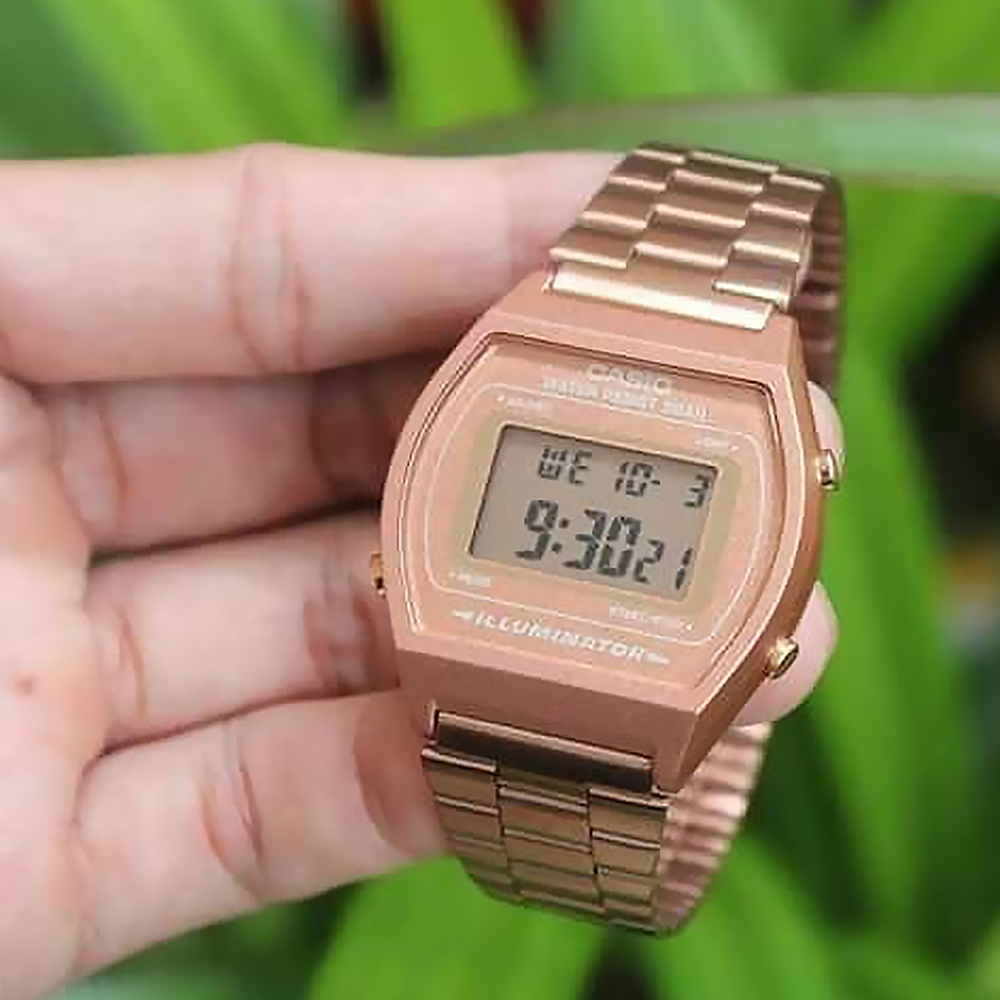 【WANgT】CASIO 卡西歐 B640WC-5A 時尚復古 星期日期 多功能 LED 酒桶型 中性 金 電子錶 手錶