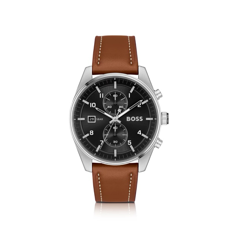 Hugo Boss_德式競速計時腕錶-小勞系列_經典黑X咖啡＿新款_實體門市（預購款)_最熱賣款！