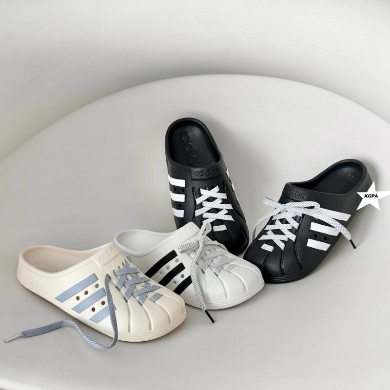 Adidas Adilette 拖鞋 運動拖鞋 涼拖 一腳蹬 洞洞鞋 男女鞋 黑白 米白黑 米白藍 JH9848-49