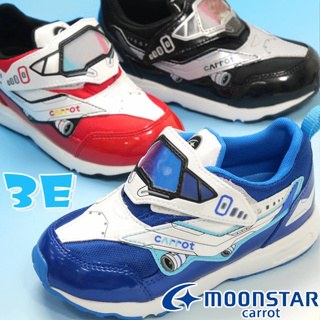 [全新藍色]日本月星MoonStar男童CARROT玩耍系列酷炫飛機童鞋運動鞋3E寬楦藍紅黑EEE1718192021