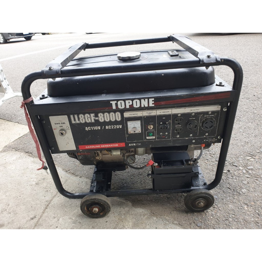 [二手發電機] TOPONE 8000W 電啟動/手拉發電機 110V /220V 夜市攤販 郊遊露營 野外採集