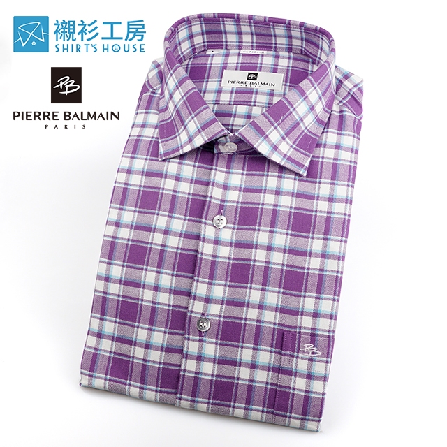 皮爾帕門pb紫色格紋、休閒保暖、百搭襯衫外套67171-08-襯衫工房