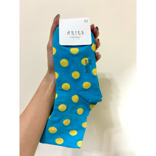 全新 低中筒襪 韓國製藍色黃圓點/愛心白羽絨保暖襪