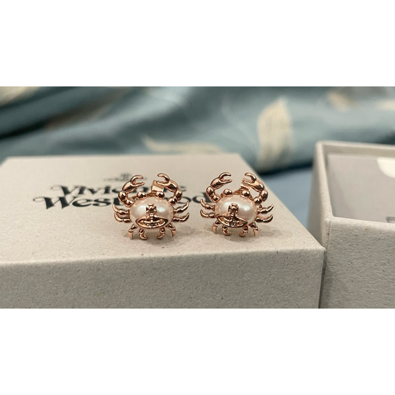 全新💛 Vivienne Westwood 珍珠螃蟹耳環 日本購入