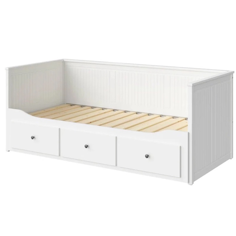 北歐風格經典IKEA宜家HEMNES坐臥兩用床框 有3抽屜 可當沙發也可當單人床又可以當雙人床 白色典雅 原價14990
