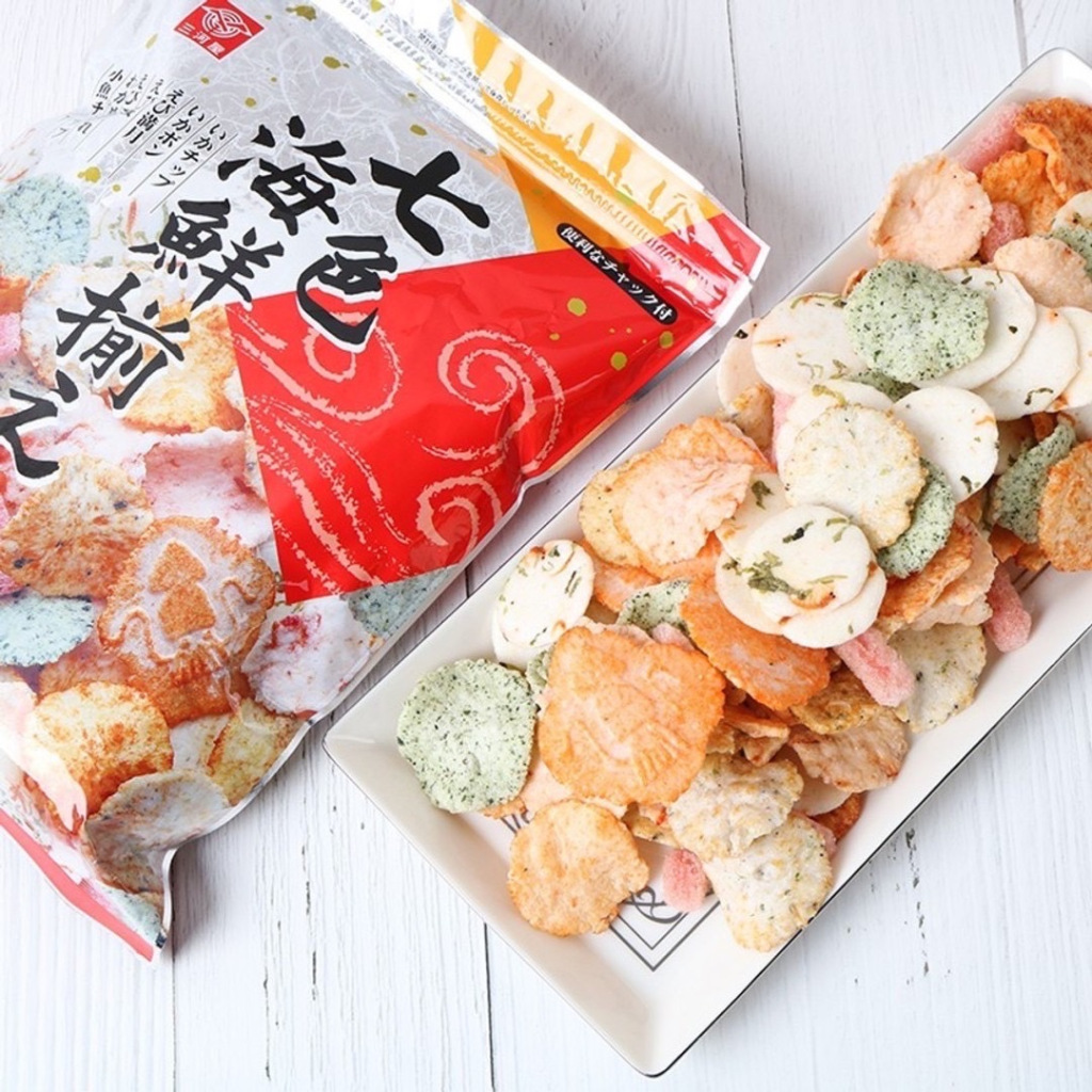 日本三河屋七色海鮮蝦餅 日本 三河屋 海鮮餅 海鮮蝦餅 蝦餅 餅乾 零食 零嘴 嘴饞
