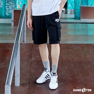 Hang Ten男裝-韓國同步款-RELAXED FIT腰頭鬆緊抽繩口袋針織休閑短褲(多色選)