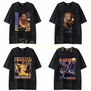 運動短袖 水洗 牛仔 美式 復古時尚 街頭 潮流 KOBE NBA 湖人隊