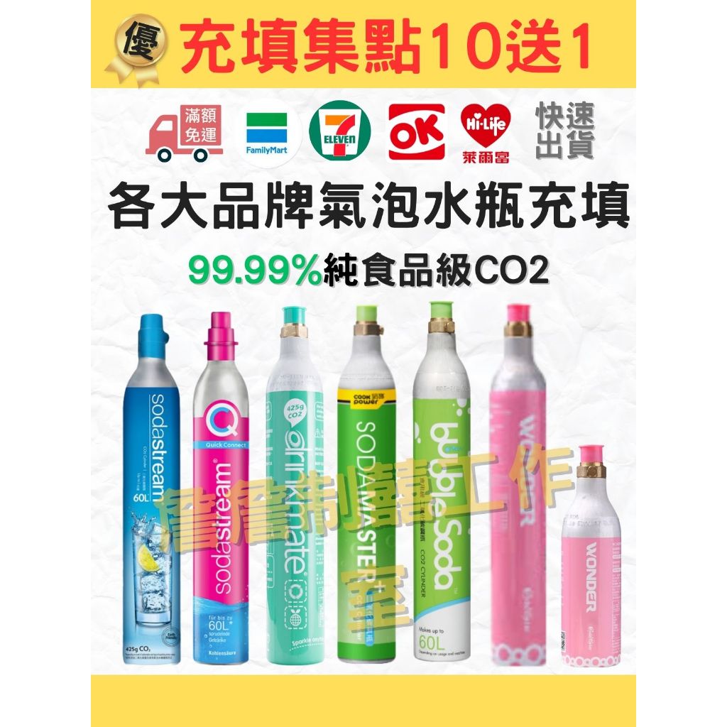 高雄-各廠牌氣泡水氣瓶空瓶Co2填充，保證99.99%食品級二氧化碳.快速出貨