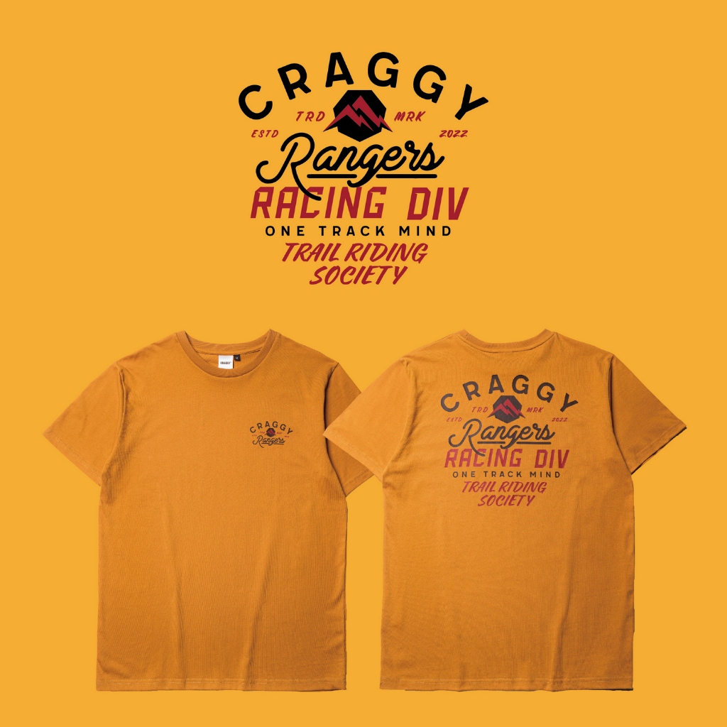 Craggy® - TrailSociety 短T 黃 Tshirt 短袖  純棉 手繪 復古美式 手繪  檔車 越野車