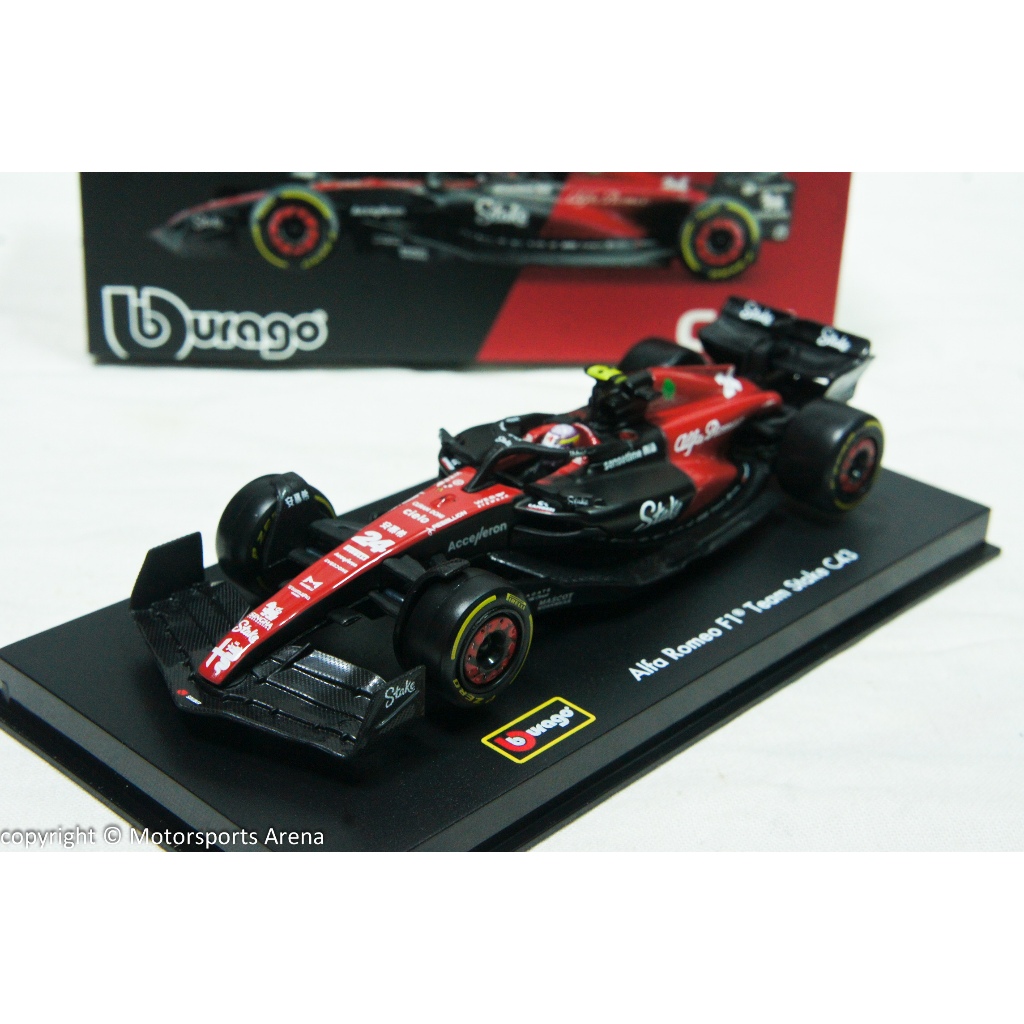 【現貨特價】1:43 Bburago F1 2023 Alfa Romeo C43 #24 周冠宇