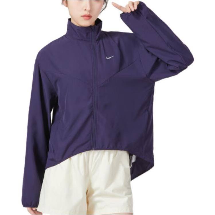 《全新現貨》反光LOGO+拉鏈口袋+背後收納🌸百貨購入深紫色NIKE SWOOSH HBR JKT慢跑外套