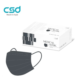 CSD中衛 醫療彩色口罩 - 夜幕灰 (成人30入/封膜盒裝) 雙鋼印