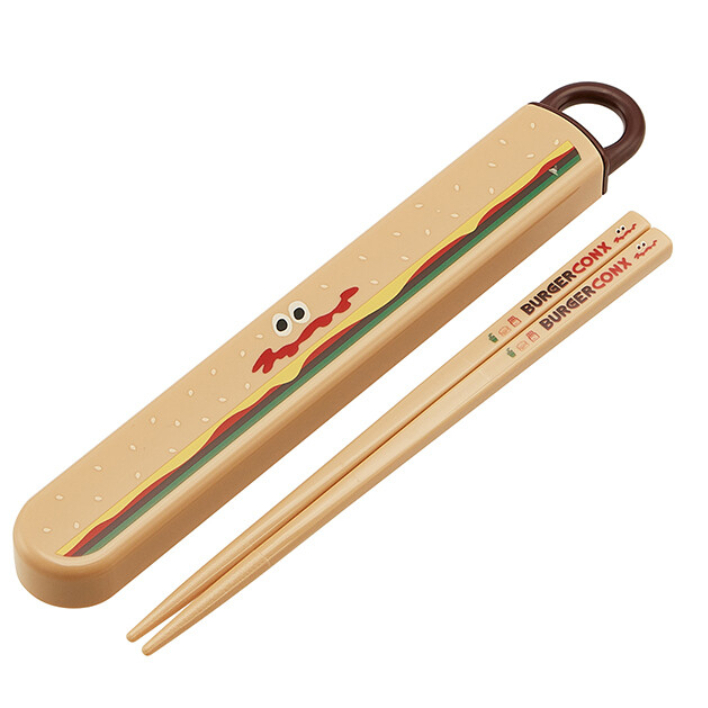 日本 Skater BURGERCONX 漢堡薯條 兒童筷 便當盒 便當袋 保溫袋 抗菌 除臭 兒童餐具 便當組合 Bu