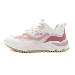 Fila Overlap 白粉 網布 皮革 復古 運動 休閒 慢跑鞋 女款 J2530【新竹皇家5-J347Y-755】