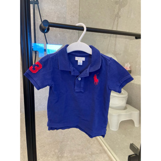 RL ralph Lauren POLO 寶藍色 紅色 馬球logo 男童 短袖T恤上衣 18M