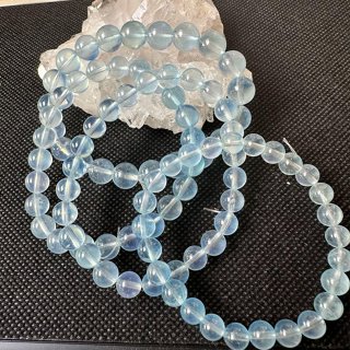 小極品-漸變色冰淇淋螢光色 海藍寶【6-9mm+】(單圈)圓珠ღ手珠手鍊DIY串珠隔珠項鍊•點點水晶