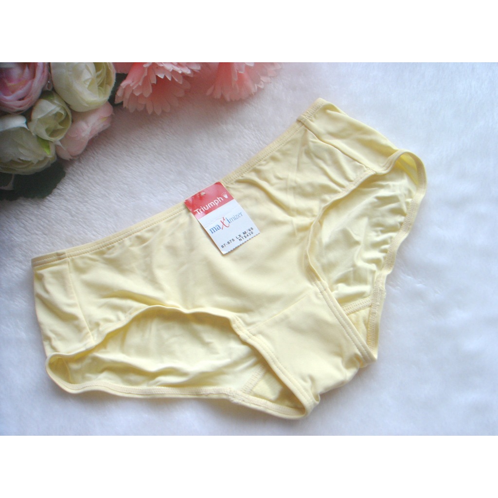 黛安芬 內褲 💝 M號 Party Bra系列 素色 低腰 平口褲~黃色 87-875