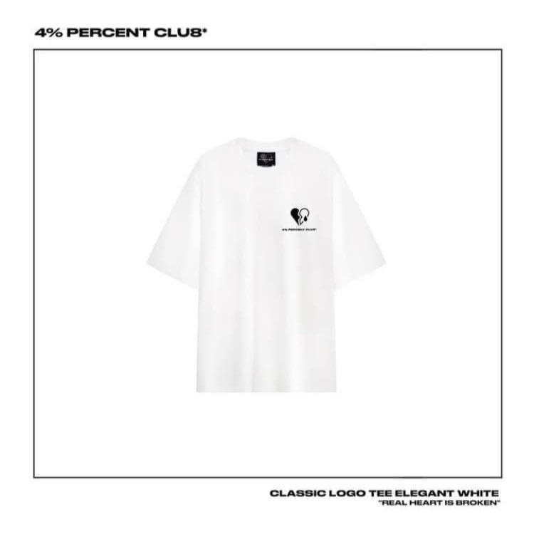 4 PERCENT CLUB CLASSIC LOGO TEE ELEGANT WHITE / 經典款淡雅白短袖T恤