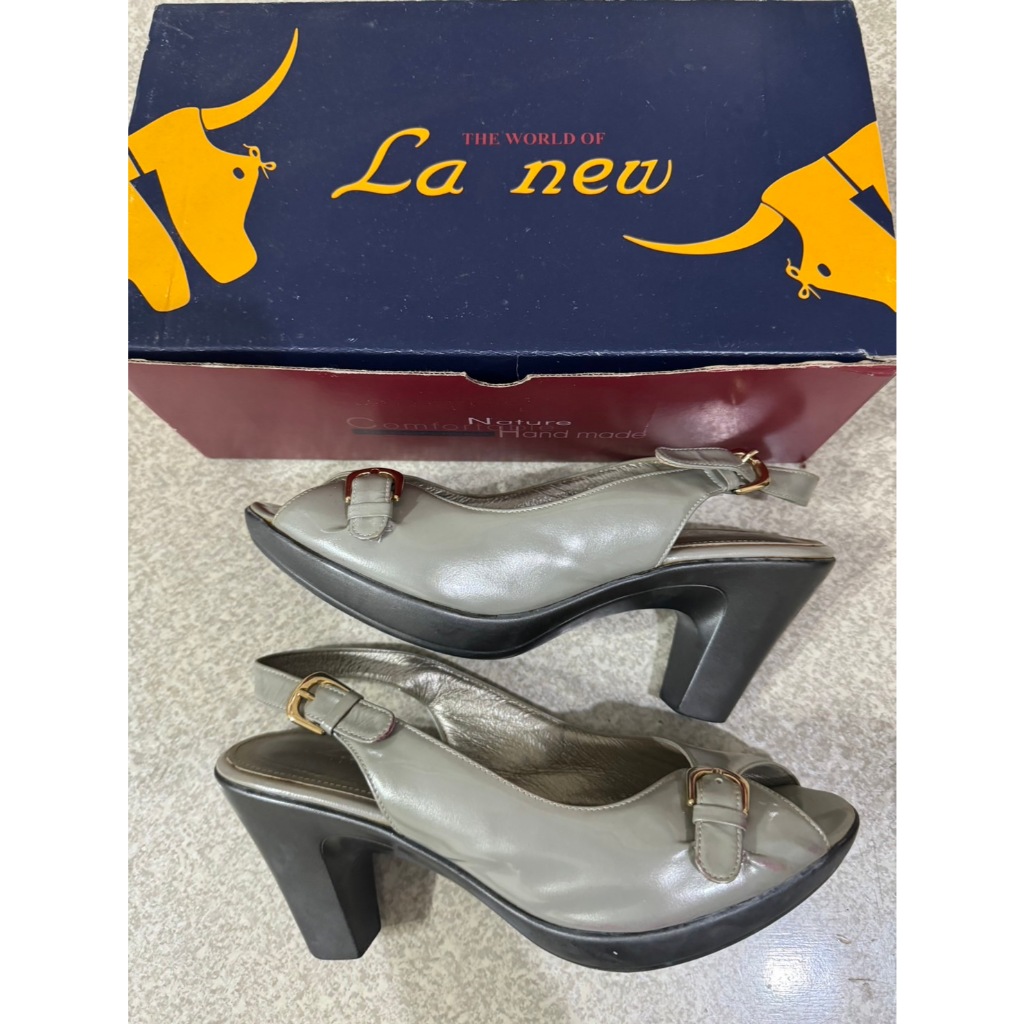 【二手】 La New 正版女鞋 高跟鞋 露趾高跟鞋涼鞋