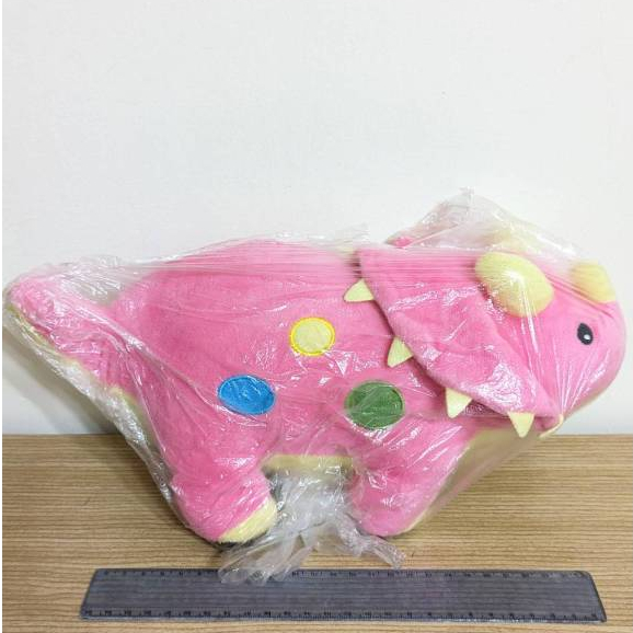 娃娃機戰利品 侏羅紀 恐龍 三角龍 粉色 可愛 造型 玩偶 娃娃 靠枕 抱枕