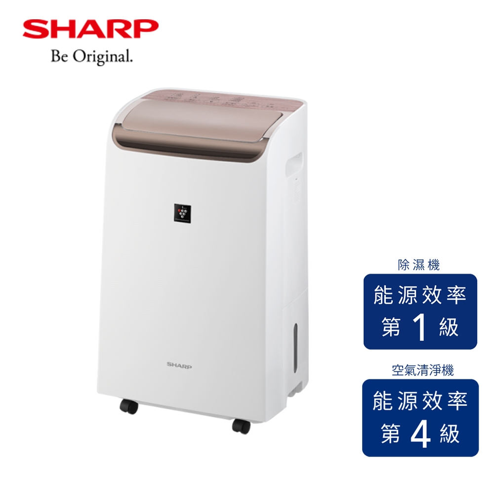 【SHARP 夏普】12公升 一級能效 自動除菌離子 空氣清淨除濕機 DW-P12FT-W 晨靜棕(適用坪數：約6坪)
