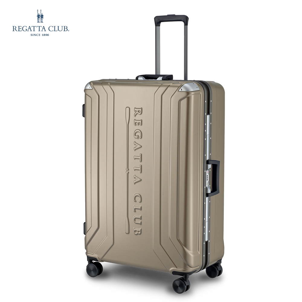 【Regatta Club】水流護角29吋鋁框行李箱-輕奢金 旅行箱 窄邊設計 飛機輪 TSA海關鎖